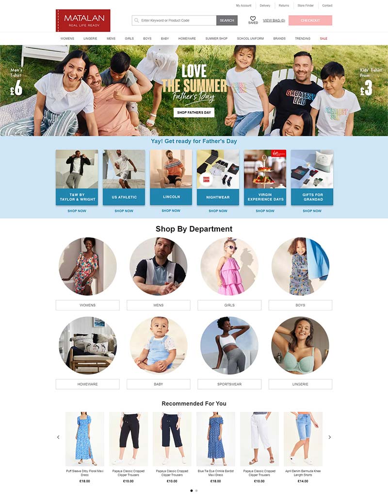 Matalan UK 英国居家服饰品牌购物网站