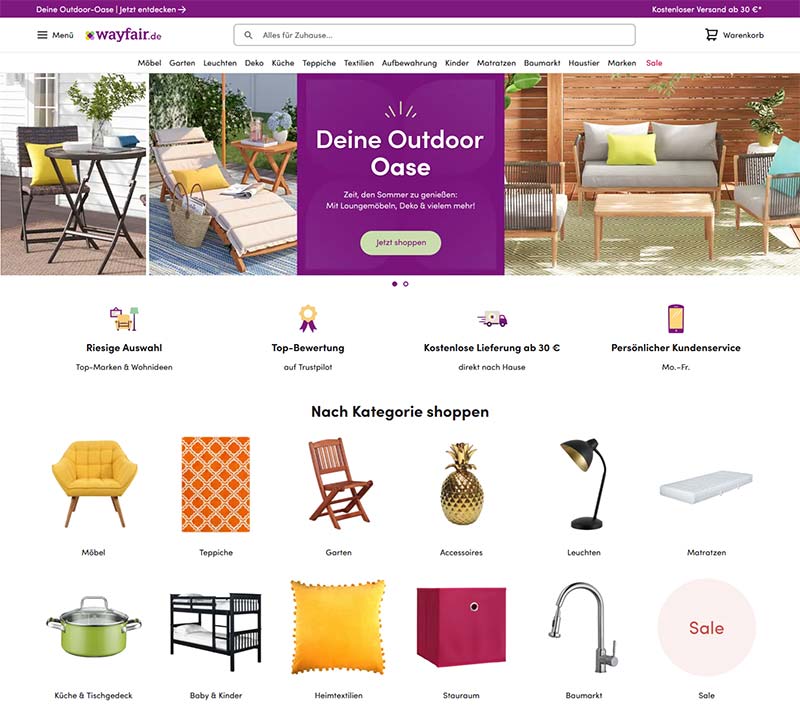 Wayfair DE 美国居家用品德国官网