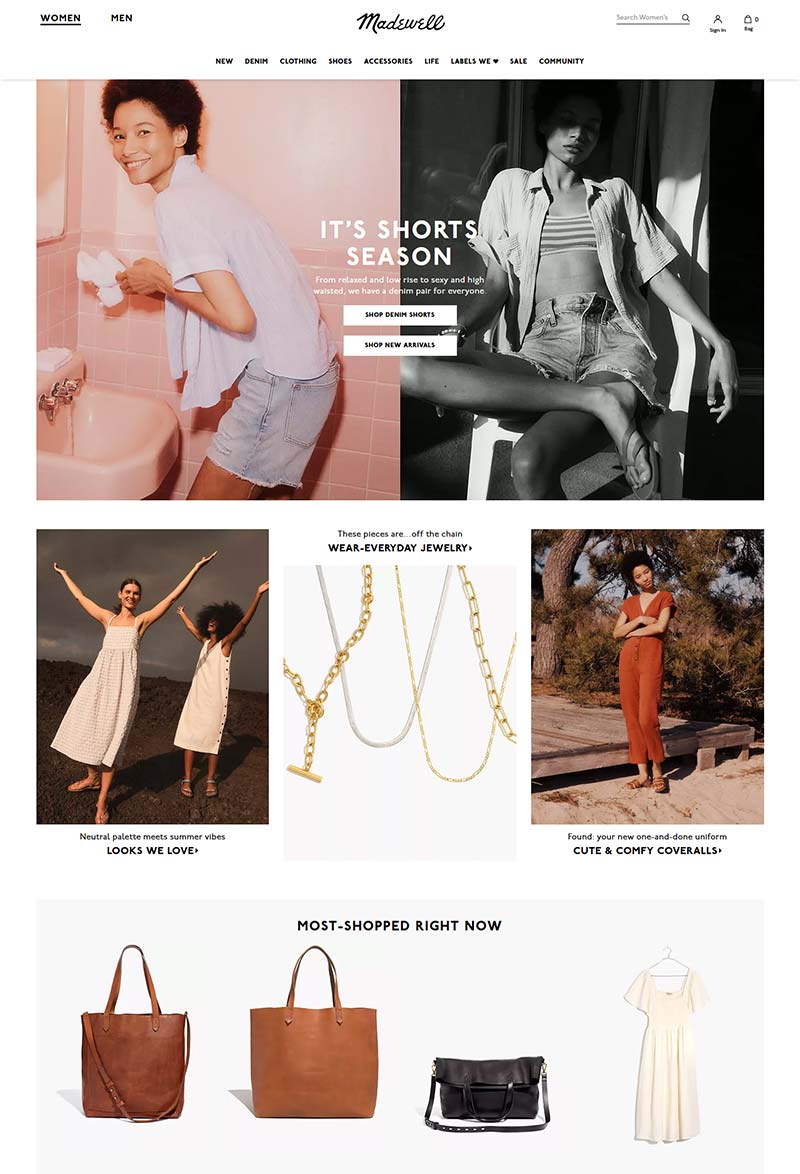 Madewell 美国休闲服饰品牌购物网站