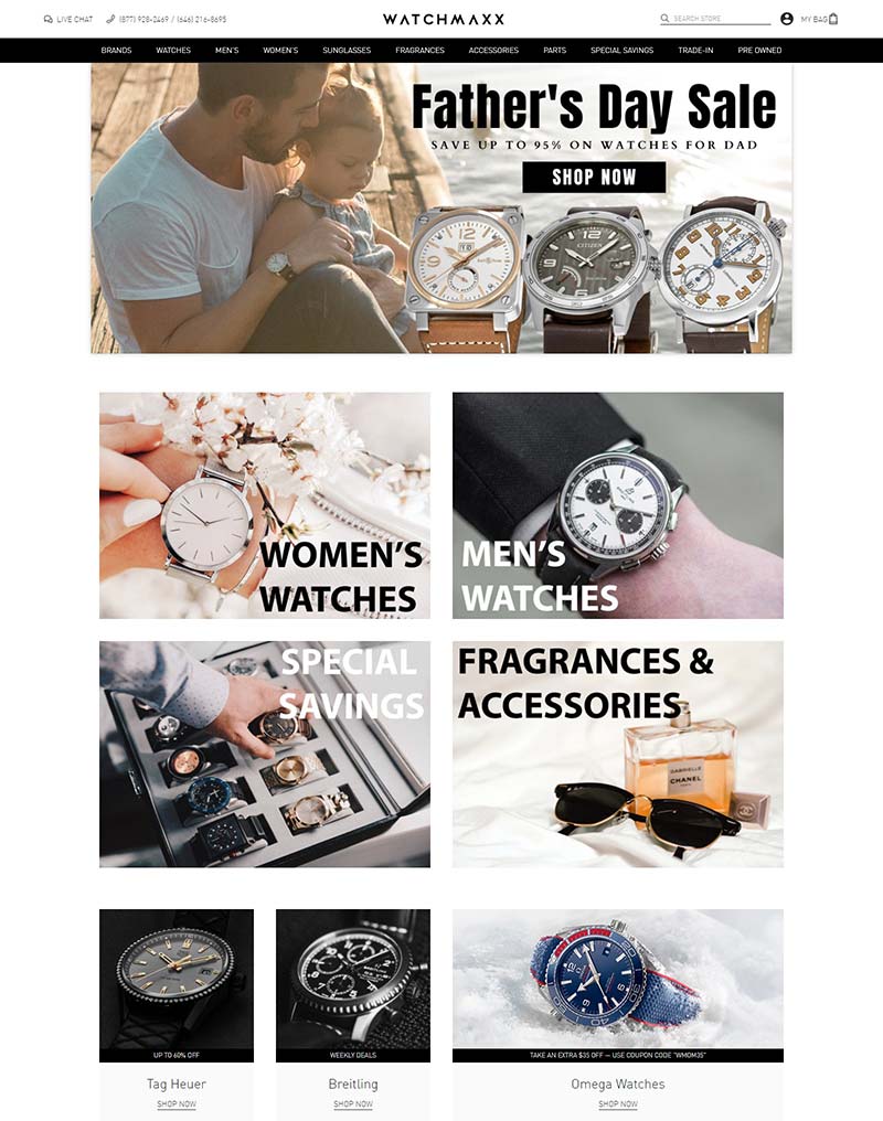Watchmaxx 美国奢侈手表品牌购物网站