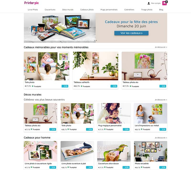 PrinterPix FR 英国照片礼品购物法国官网