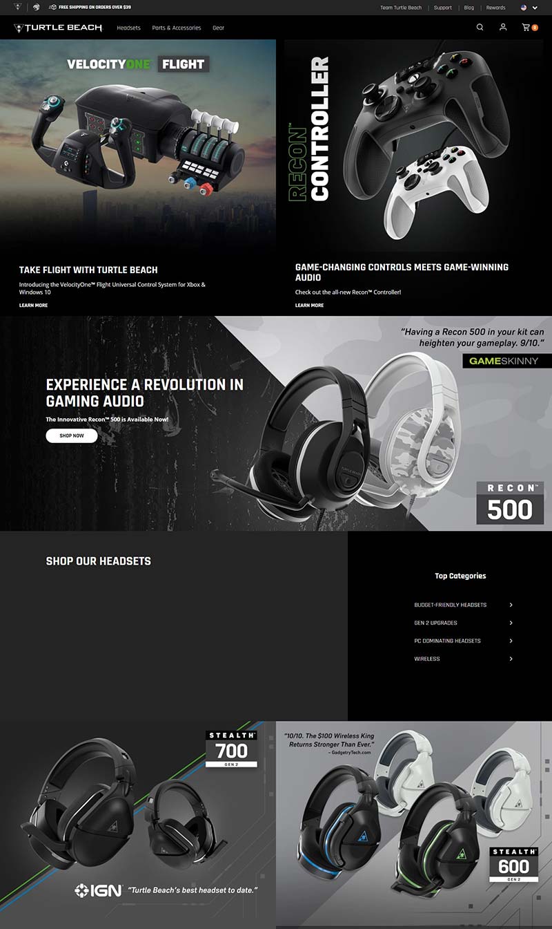 Turtle Beach 美国专业游戏耳机品牌网站