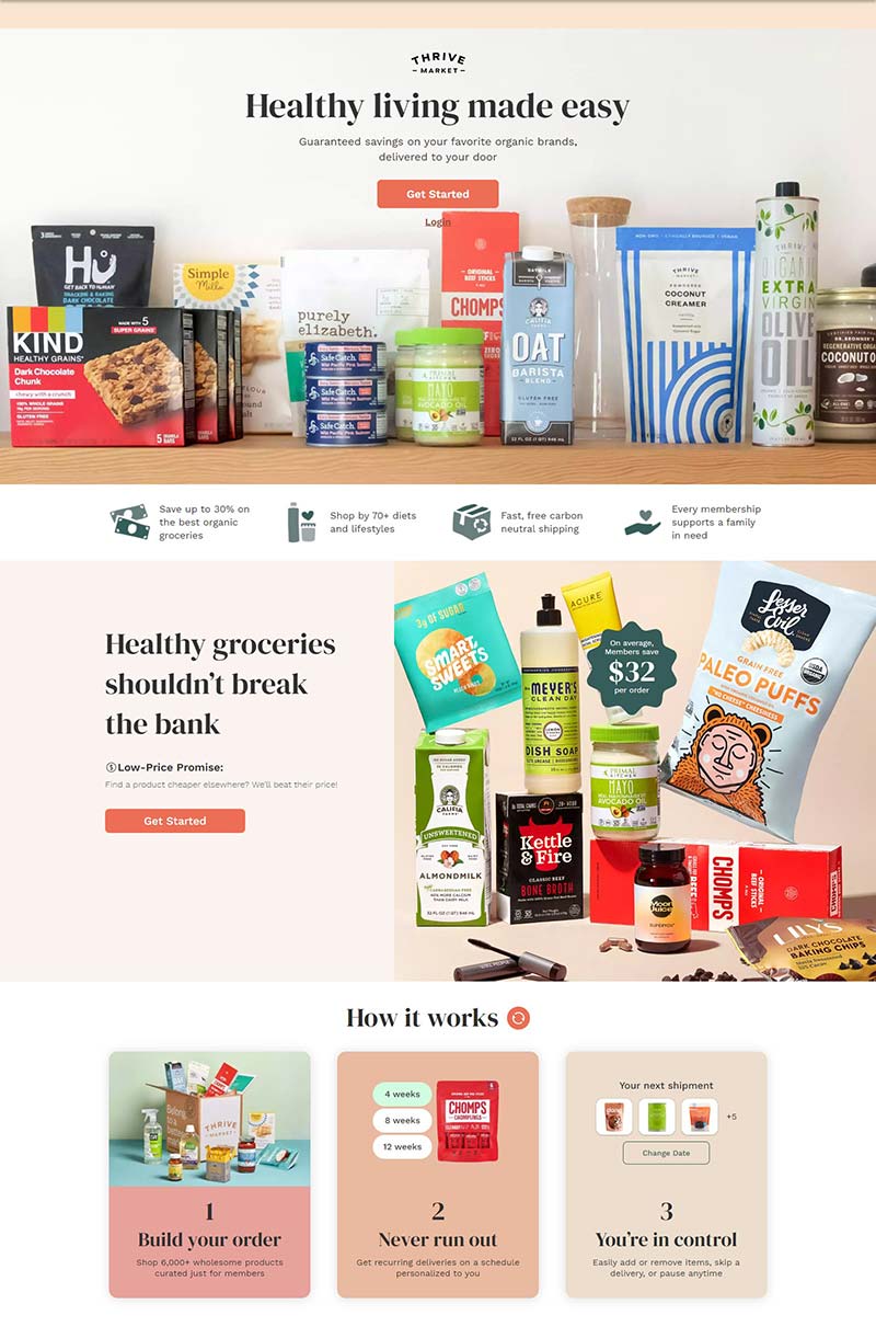 Thrive Market 美国有机健康食品购物网站