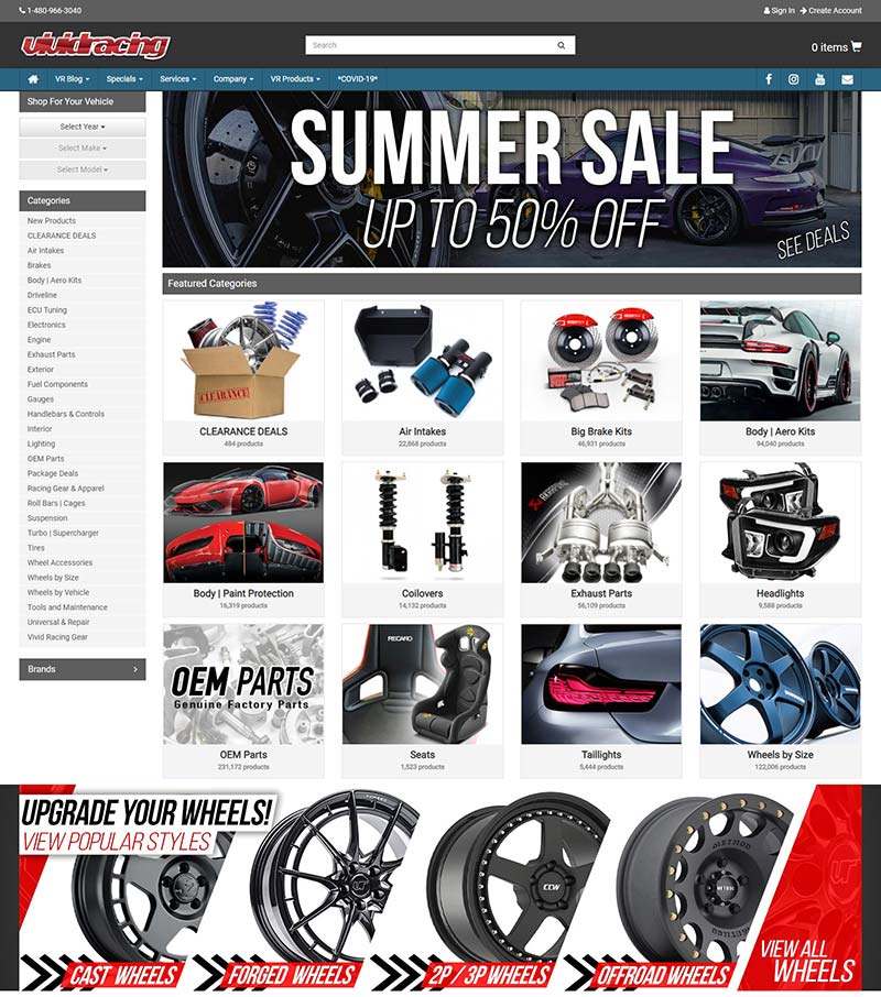 Vivid Racing 美国汽车配件品牌购物网站