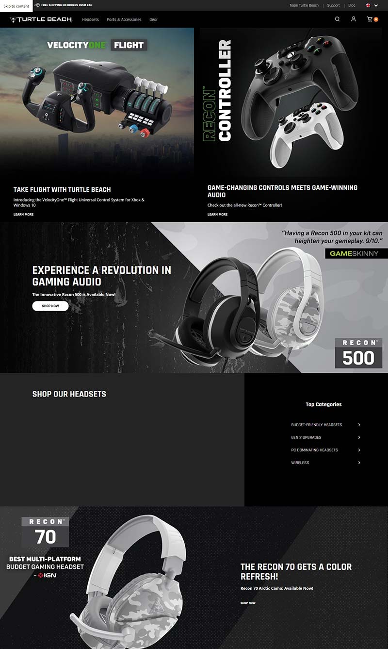 Turtle Beach UK 美国专业游戏耳机品牌英国官网