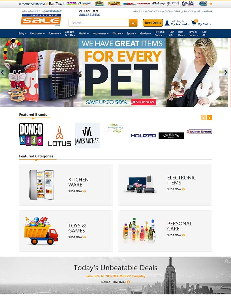 UnbeatableSale 美国网上超市品牌购物网站