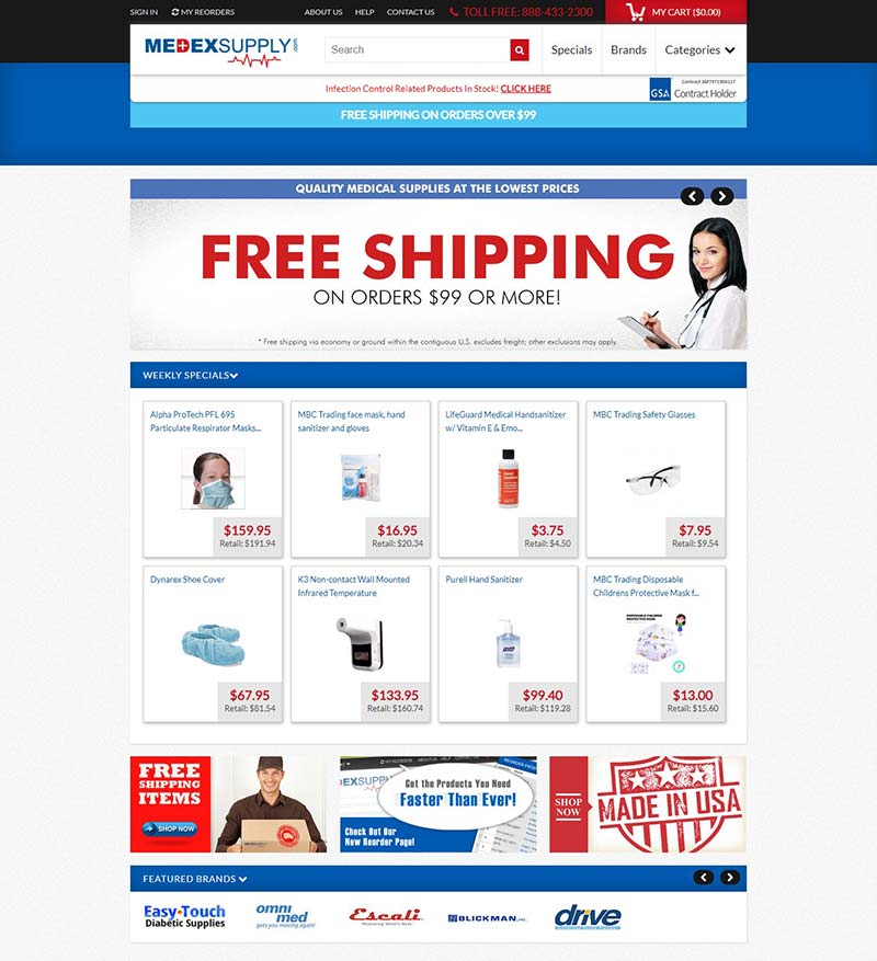 MedexSupply 美国医疗保健品牌购物网站