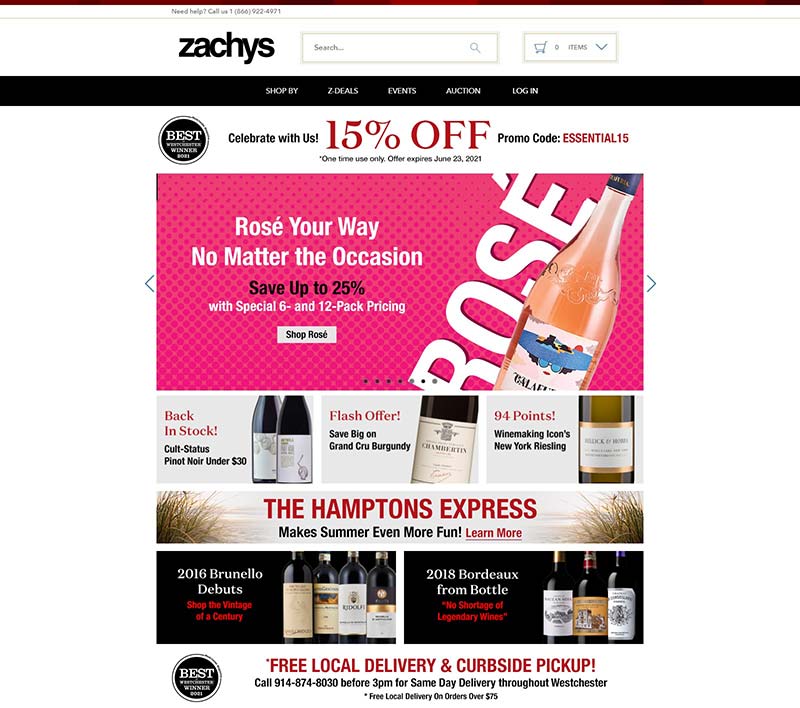 Zachys 美国经典葡萄酒在线预订网站