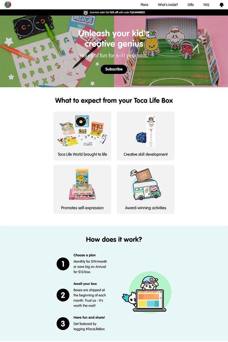 Toca Life Box 美国儿童游戏盒子订阅网站