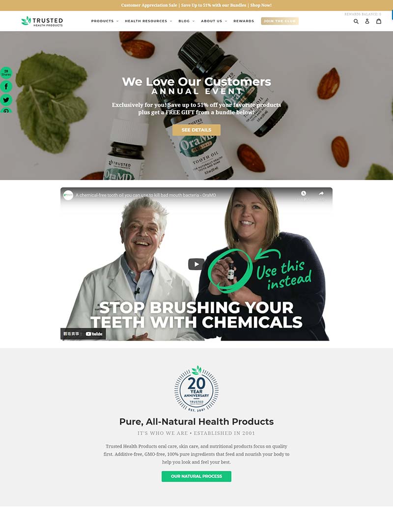 Trusted Health Products 美国天然保健品购物网站
