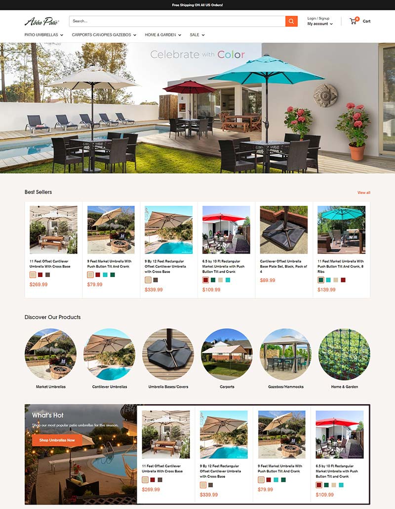 Abba Patio 美国户外遮阳伞品牌网站