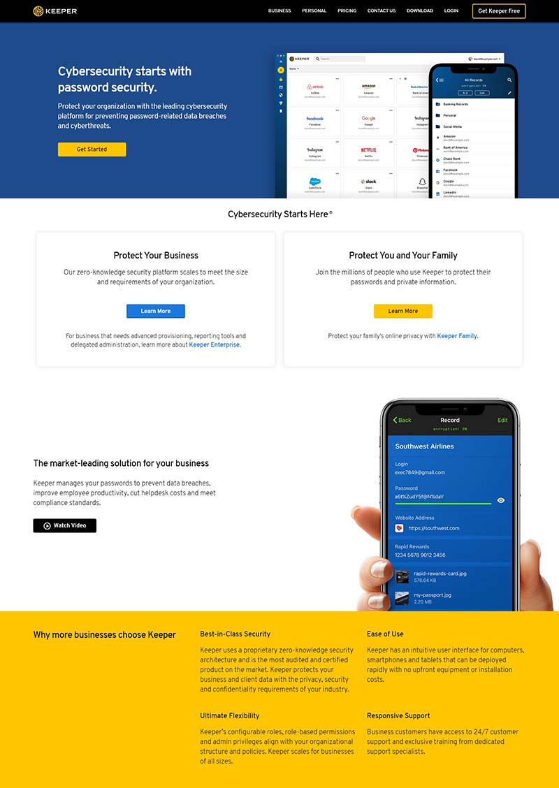 keeper security 美国个人商业密码管理器APP官网