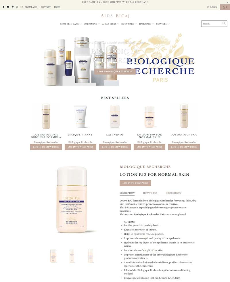 AIDA BICAJ Skincare 美国护肤品定制品牌购物网站