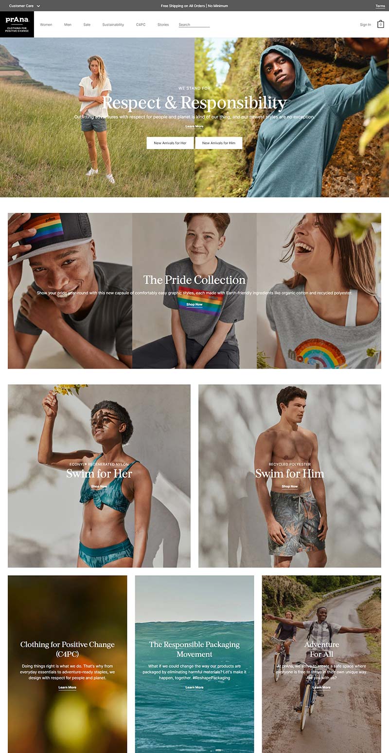prAna 美国户外运动品牌购物网站