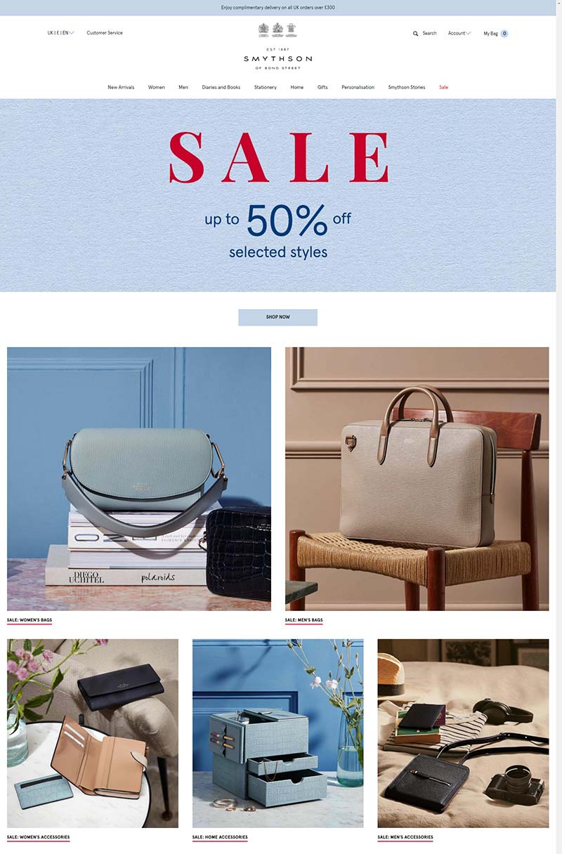 Smythson 英国奢侈皮具品牌购物网站