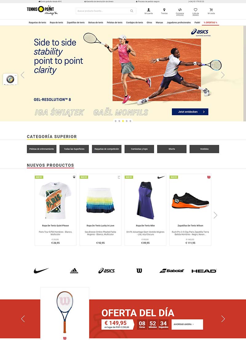 Tennis Point ES 英国网球装备购物西班牙官网