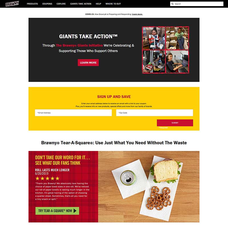 Brawny 美国厨房纸巾品牌购物网站
