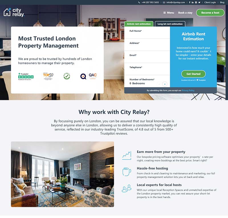 City Relay 英国短租公寓在线预订网站