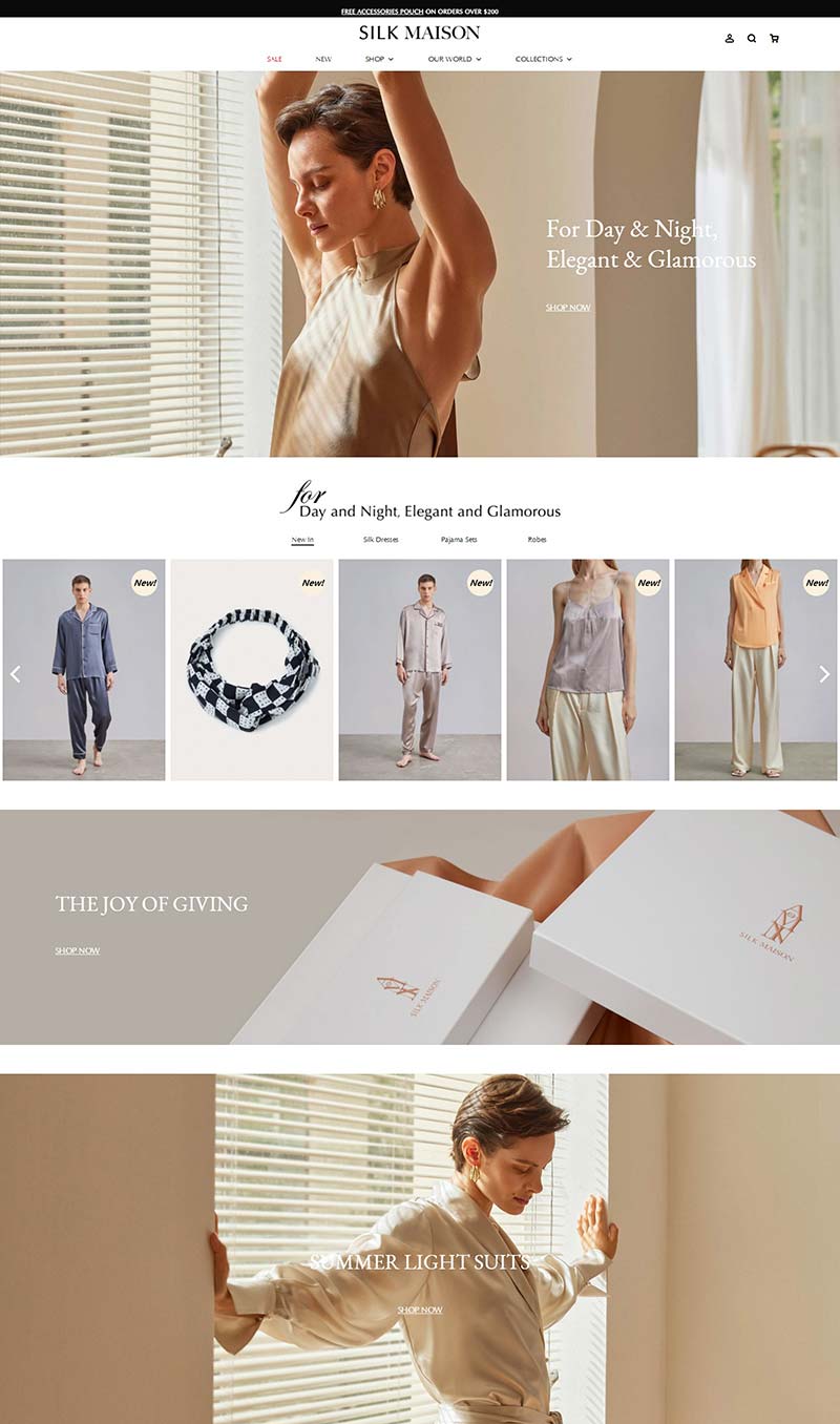 Silk Maison 美国奢华丝绸服饰品牌网站