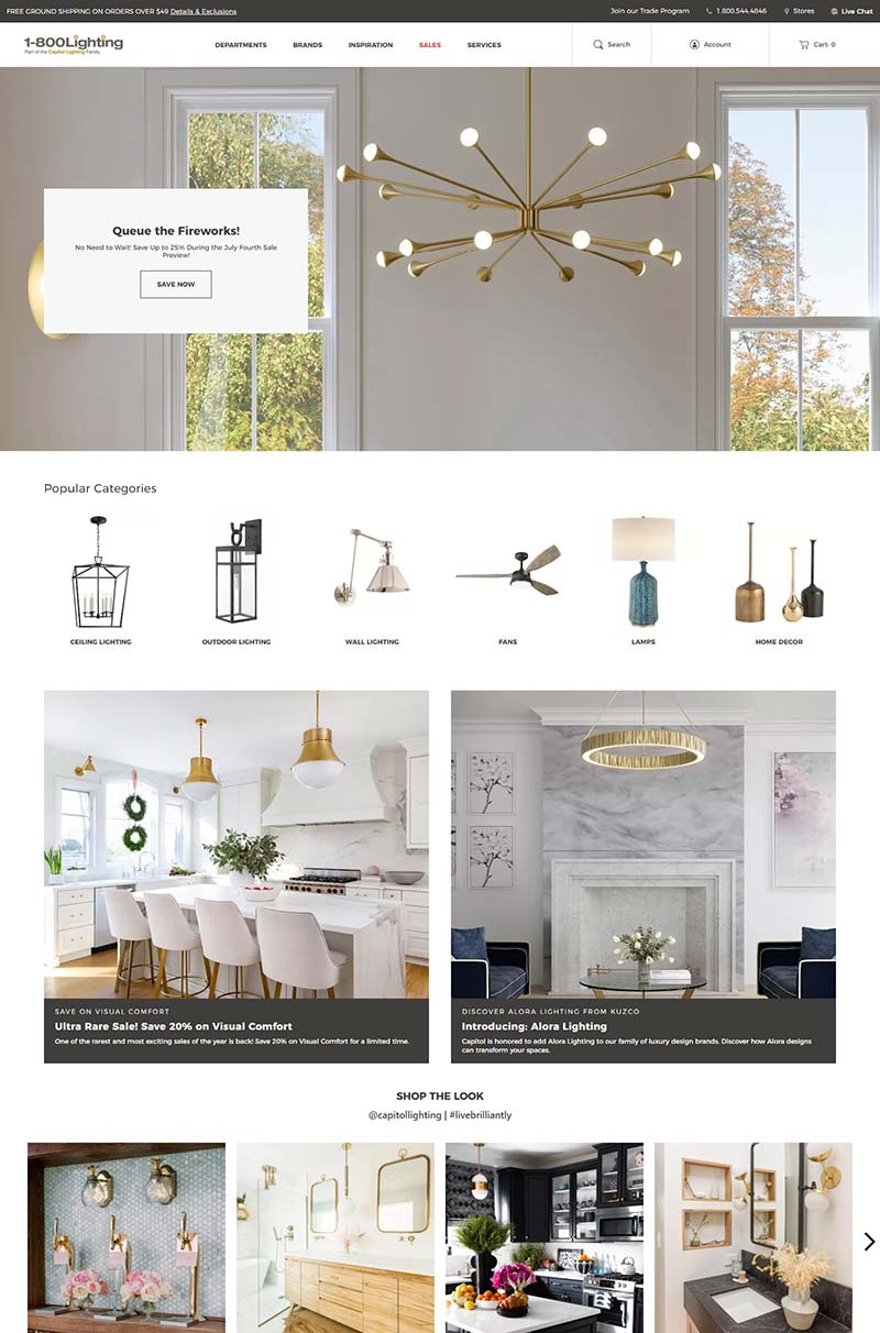 1800lighting 美国照明家居品牌购物网站