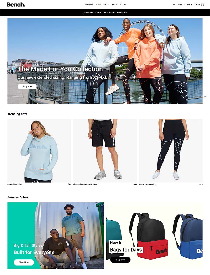 Bench 加拿大服装配饰品牌购物网站
