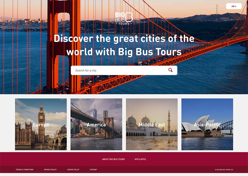Big Bus Tours 英国大巴士旅游观光预订网站
