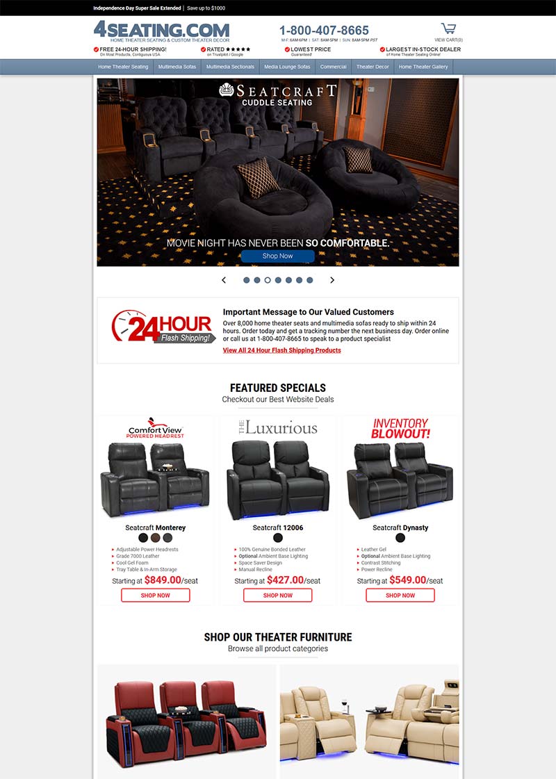 4seating 美国家庭影院座椅购物网站