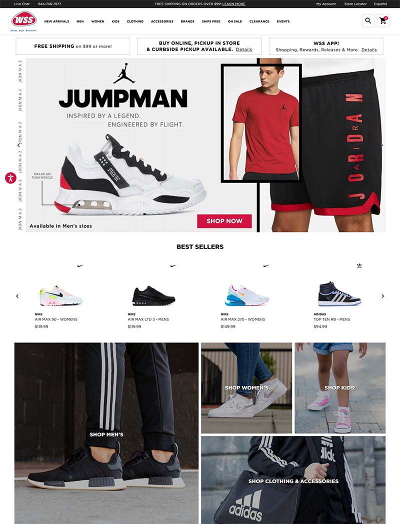 Warehouse Shoe Sale 美国专业运动鞋品牌购物网站