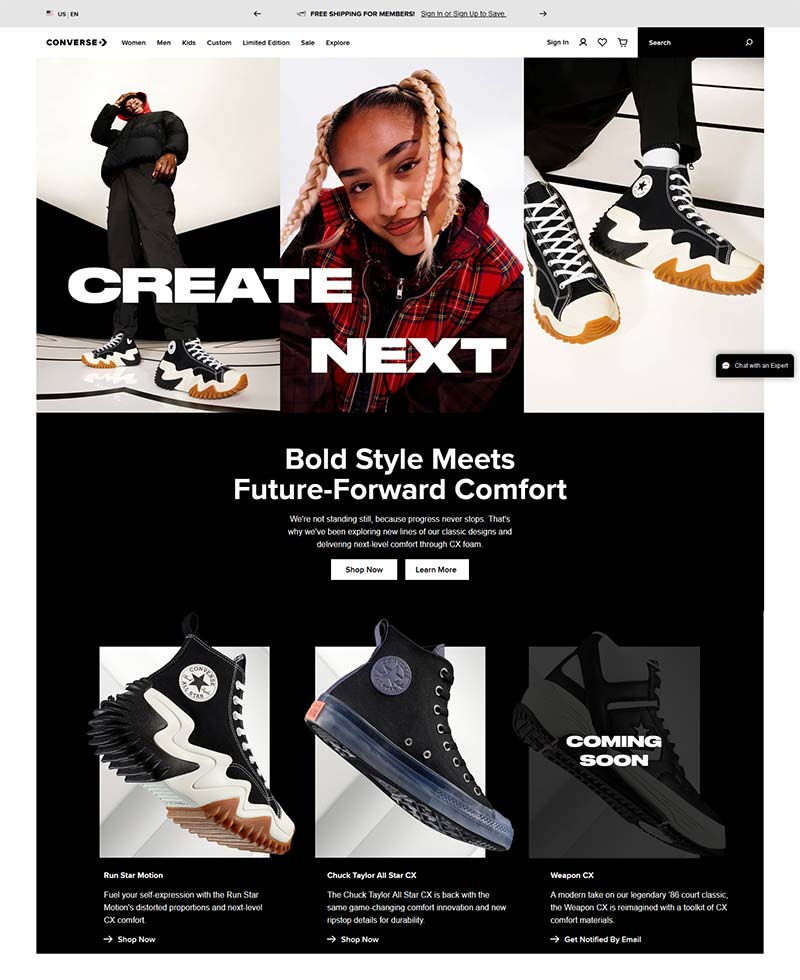 Converse 匡威-美国知名鞋履品牌网站