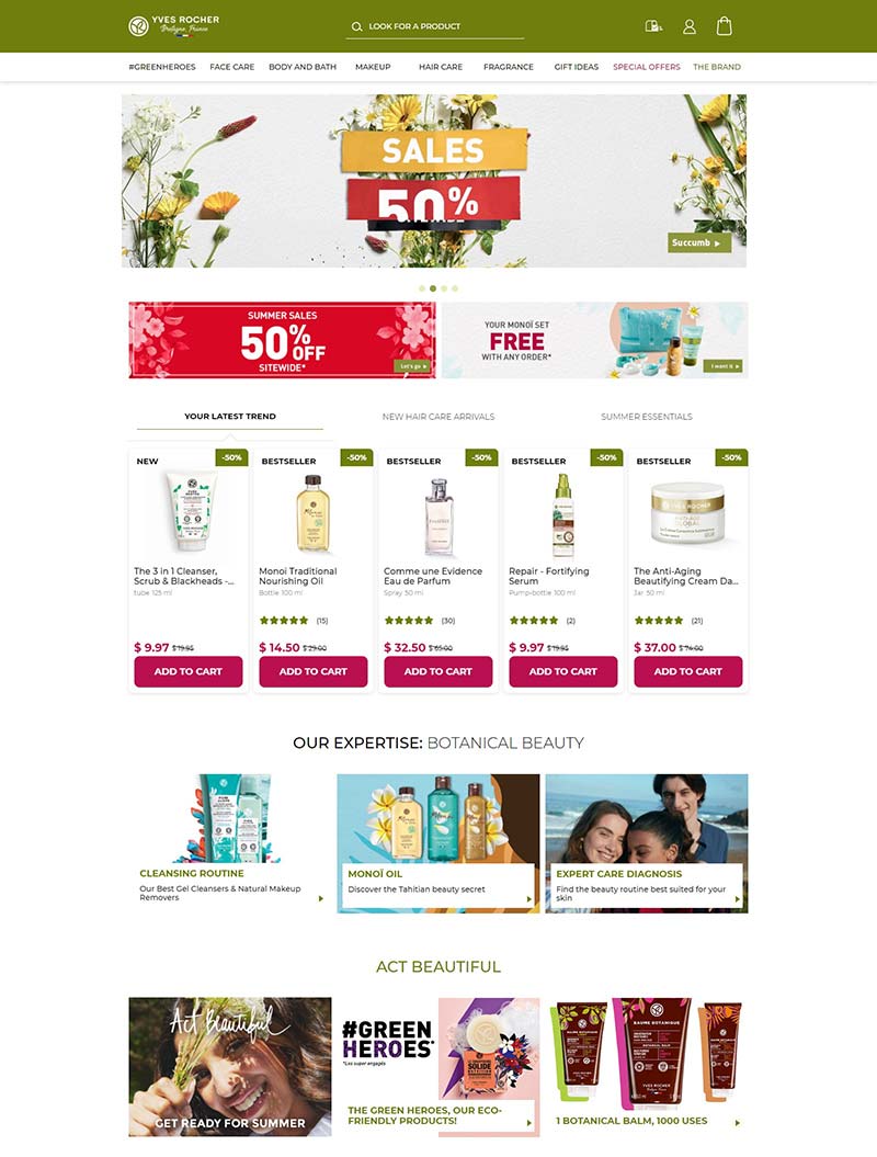 Yves Rocher USA 伊夫·黎雪-法国著名化妆品美国官网