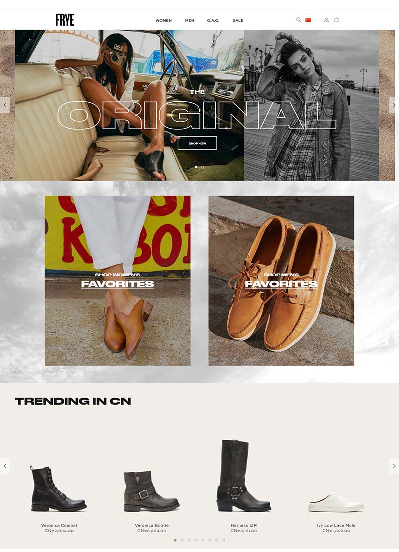 The Frye Company 美国经典皮靴品牌购物网站
