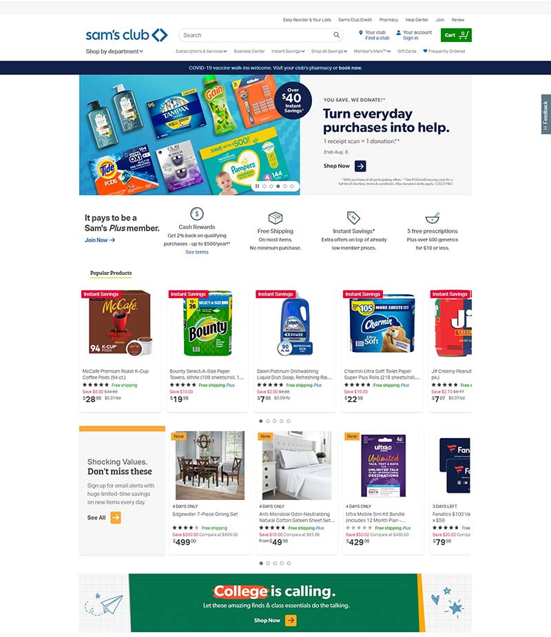Sam's Club 山姆会员店-美国高端百货品牌购物网站