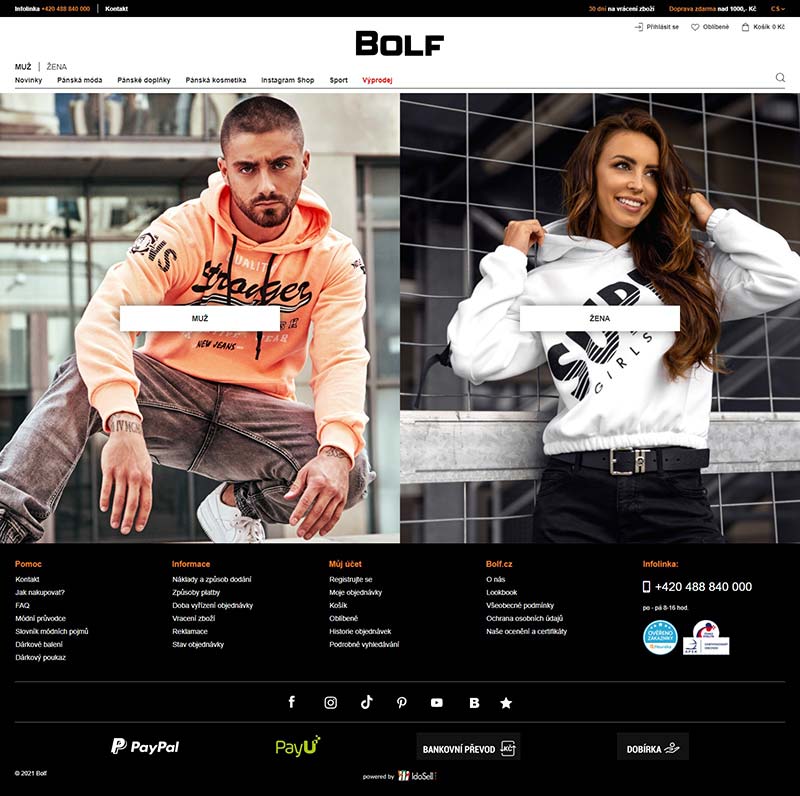 Bolf CZ 捷克品牌服饰购物网站