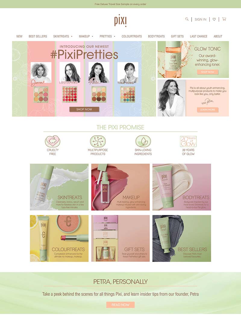 Pixi Beauty 英国时尚美妆品牌购物网站