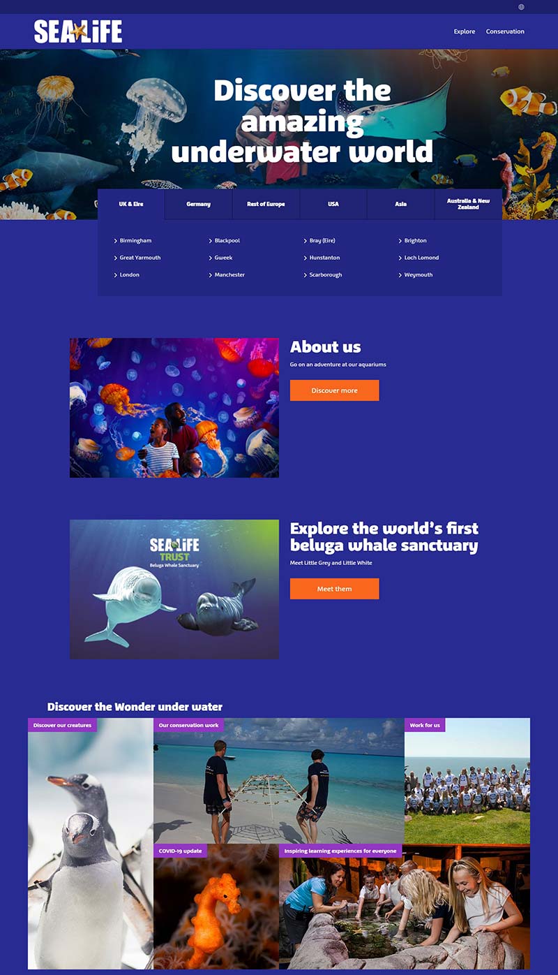 Visit Sealife 美国赫尔辛基海洋馆在线预订网站