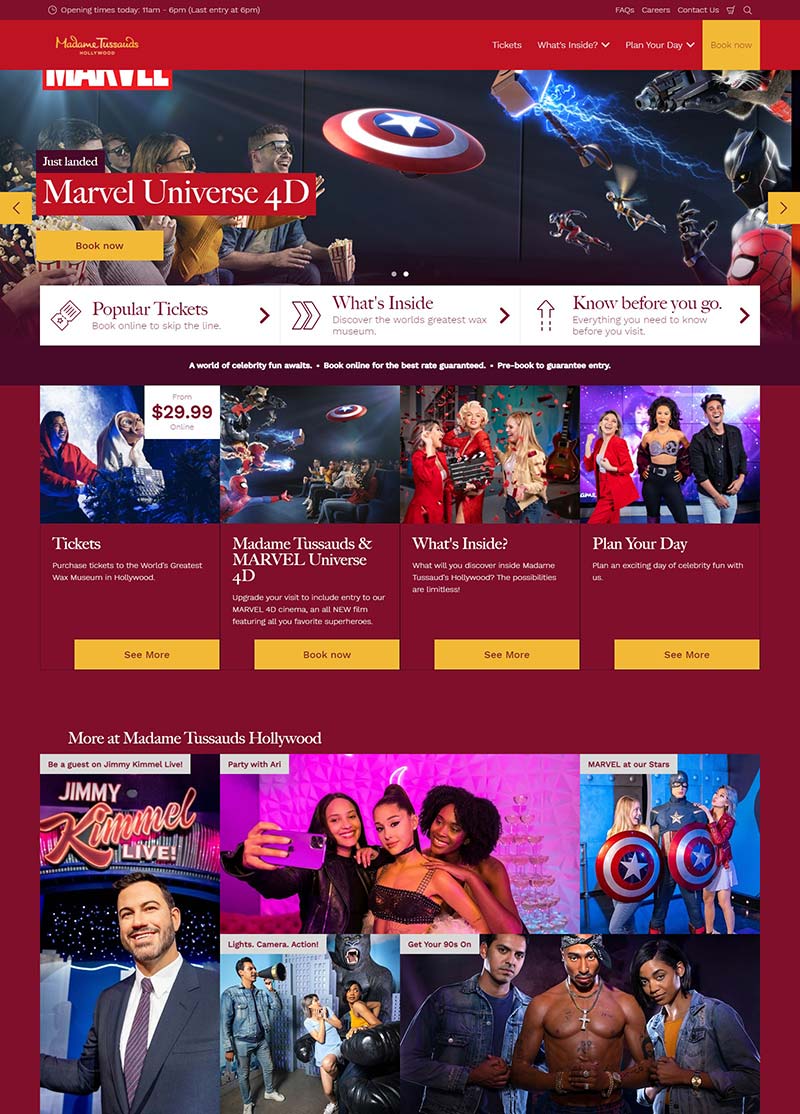 Madame Tussauds 杜莎夫人蜡像馆门票预订网站