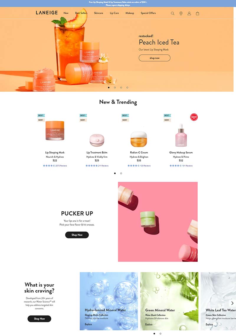 Laneige US 兰芝-韩国品牌化妆品美国官网