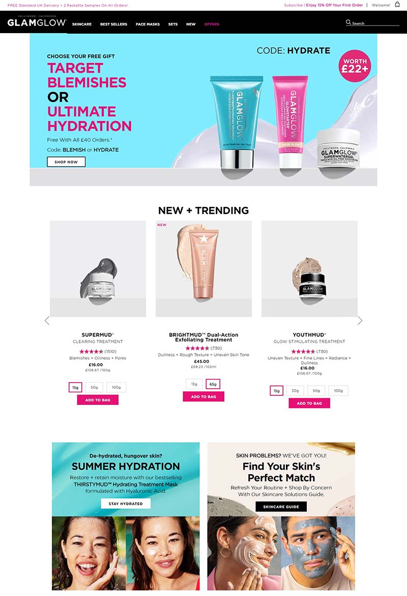 GLAMGLOW UK 美国品牌面膜购物网站