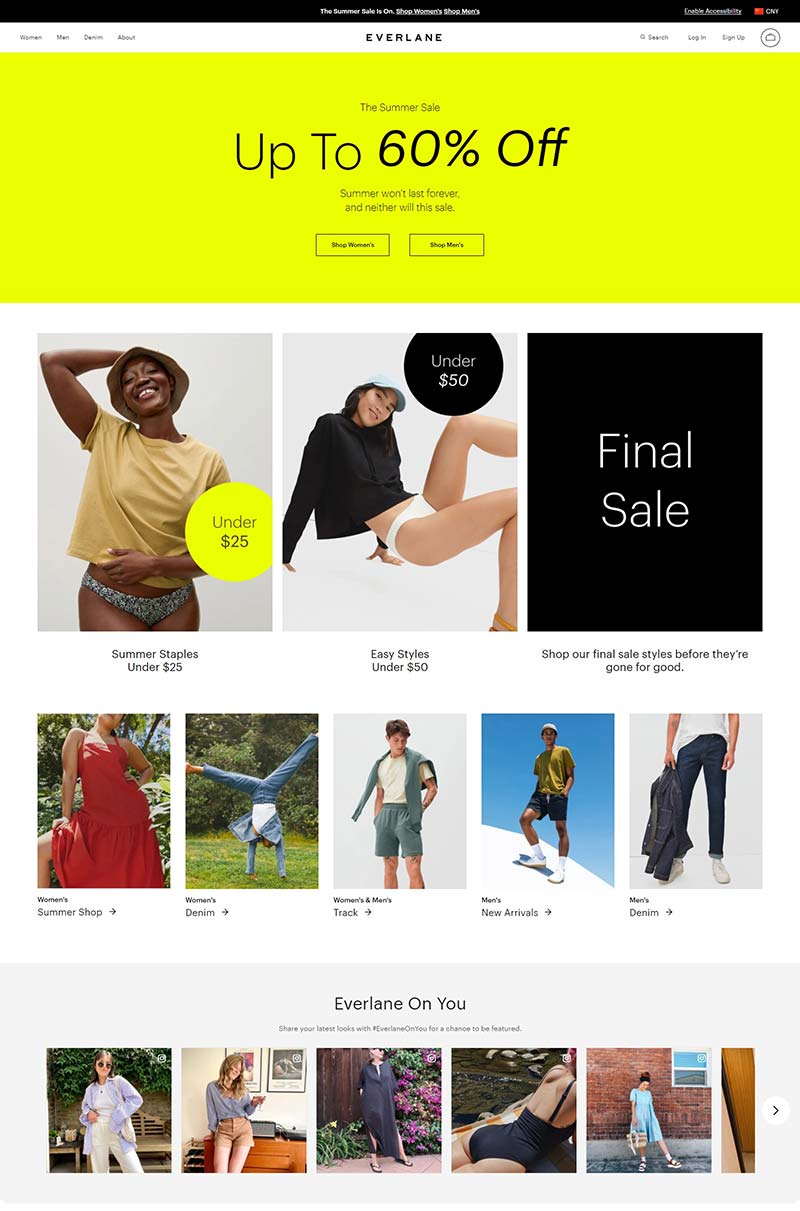 Everlane 埃韦兰斯-美国时尚服饰品牌购物网站