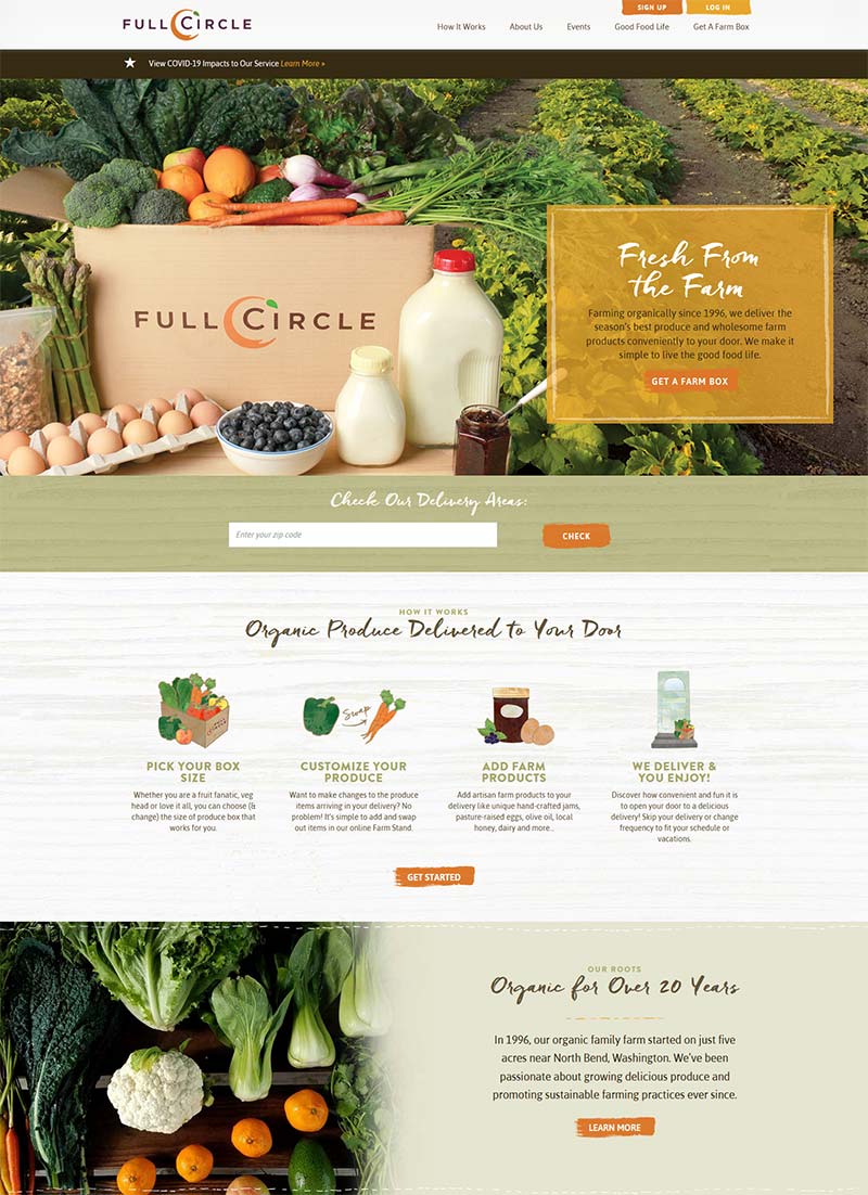 Full Circle Farms 美国有机农产品在线预订网站