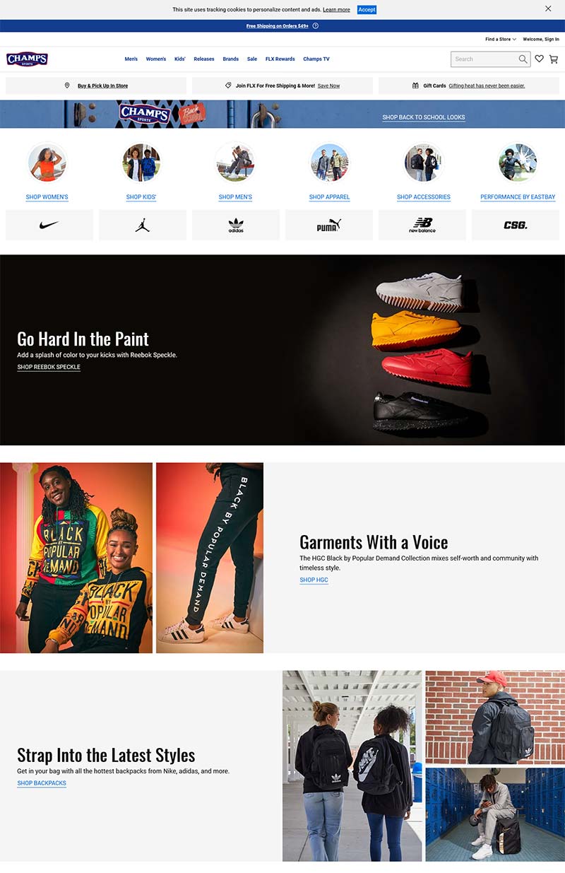 Champs sports 美国运动服饰品牌购物网站