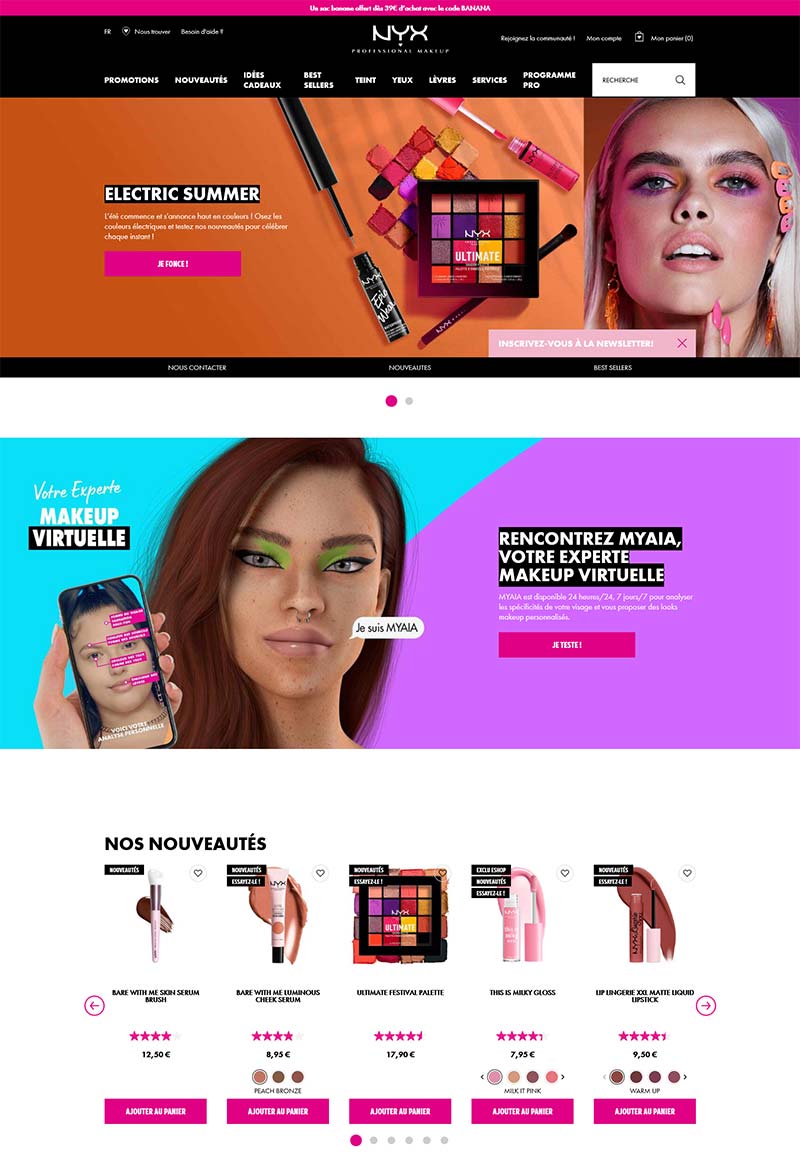 NYX FR 美国专业彩妆品牌法国官网