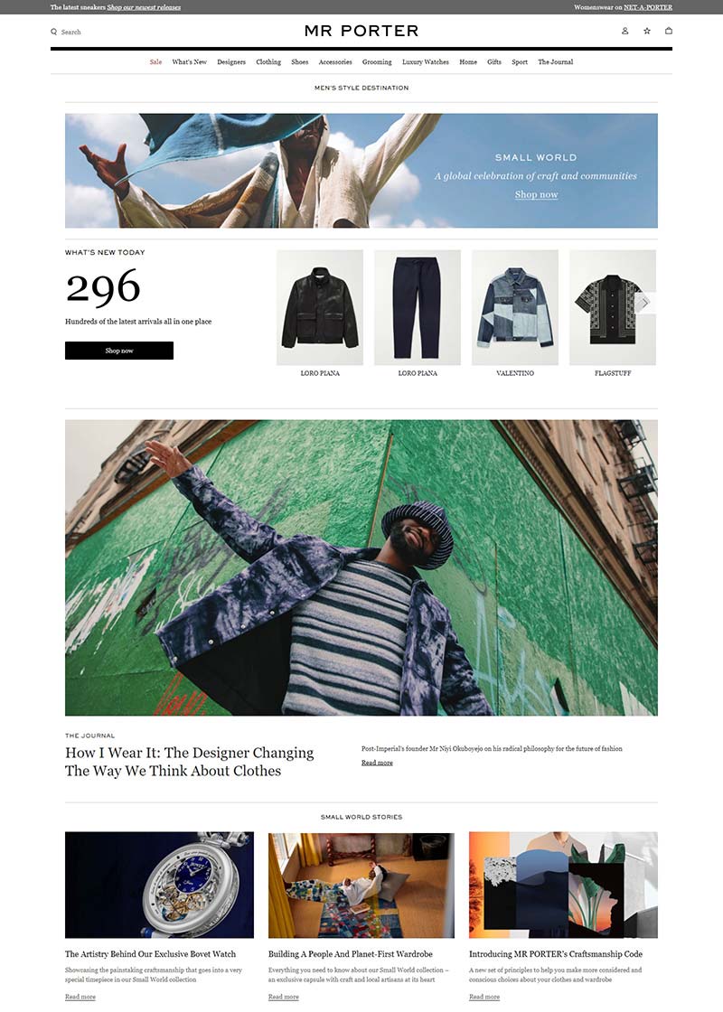 Mr.PORTER 英国高端时尚百货购物网站
