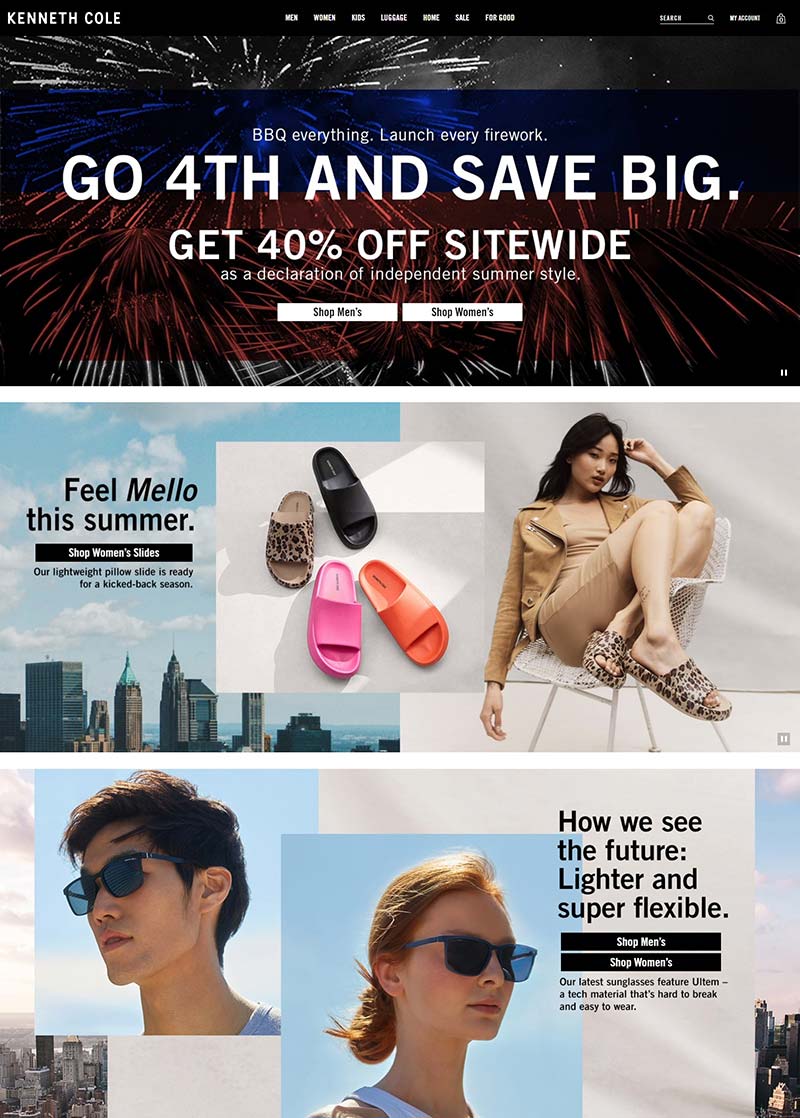 Kenneth Cole 美国知名时装品牌购物网站