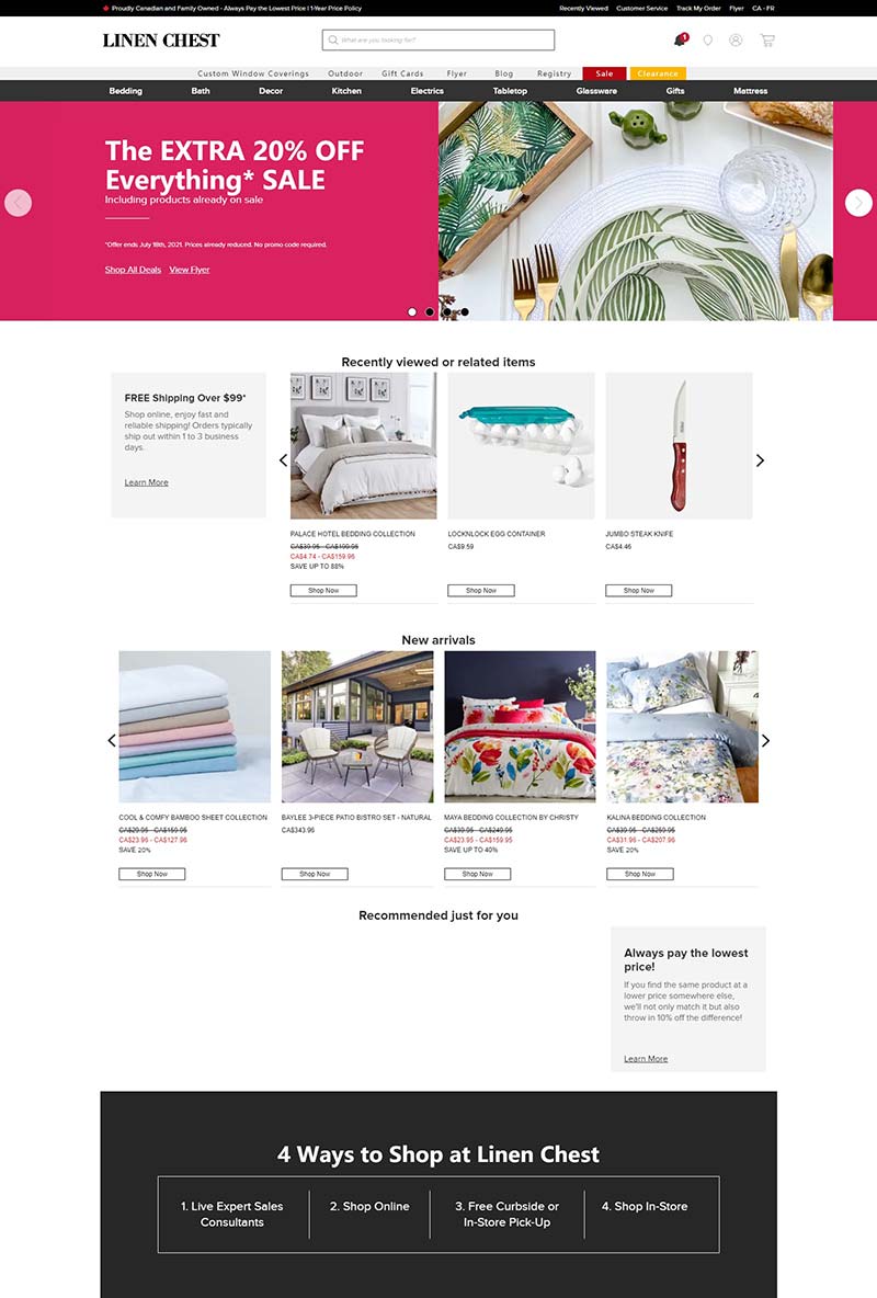 Linen Chest 加拿大居家产品购物网站