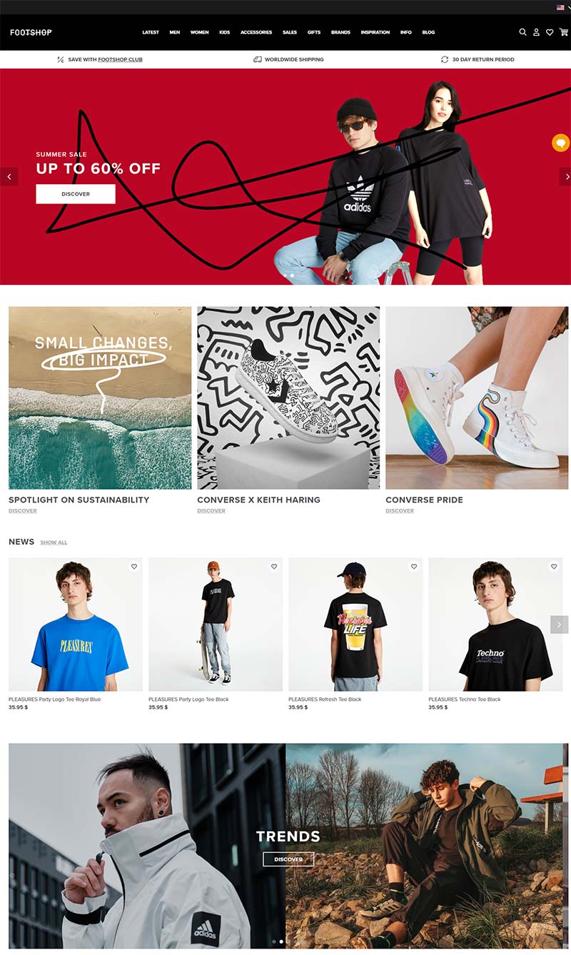 Footshop 美国运动服饰品牌购物网站