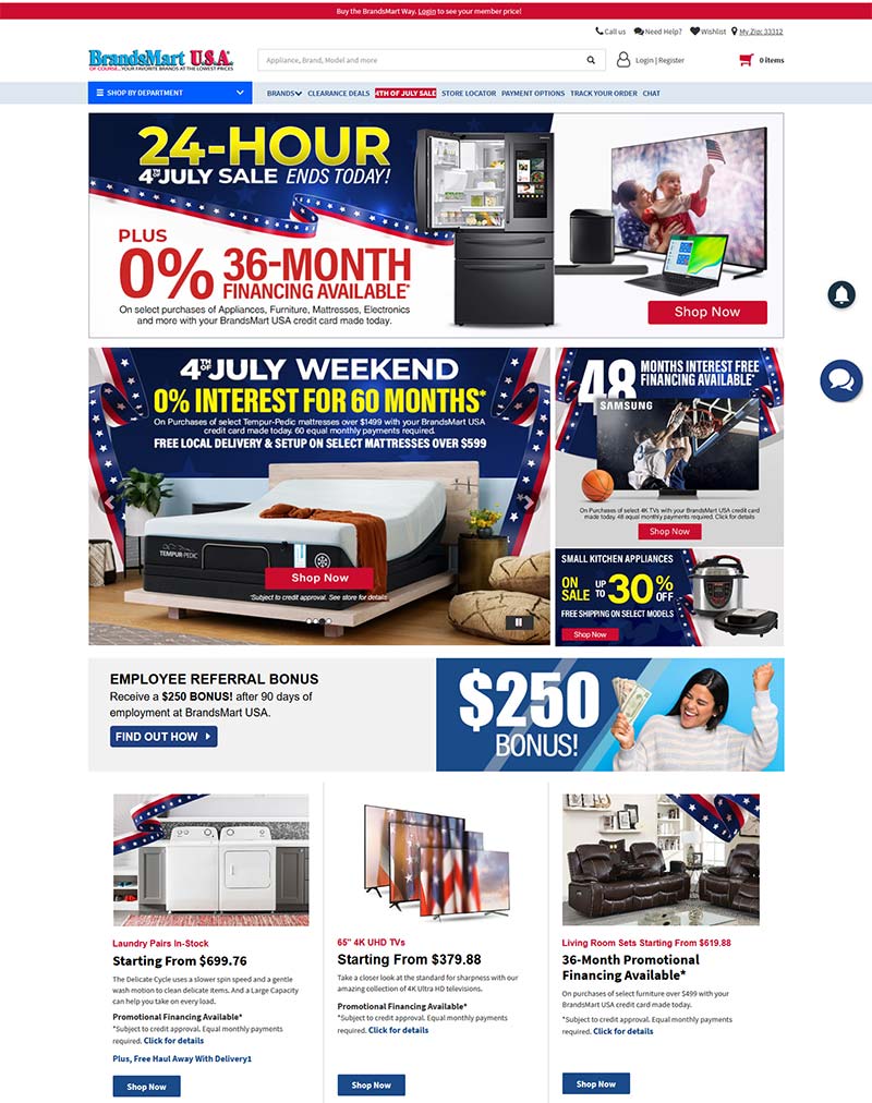 BrandsMart USA 美国数码家电品牌零售网站