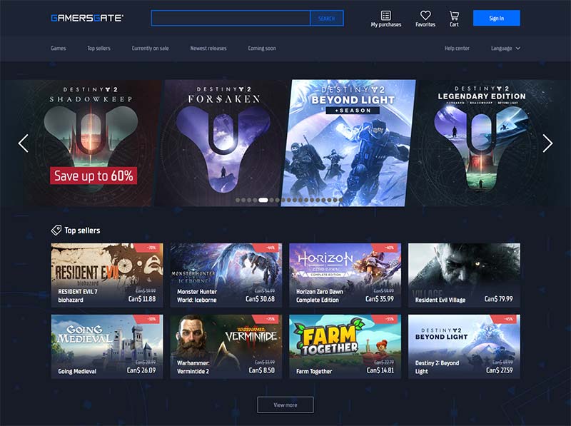 GamersGate 美国PC数字游戏购物网站