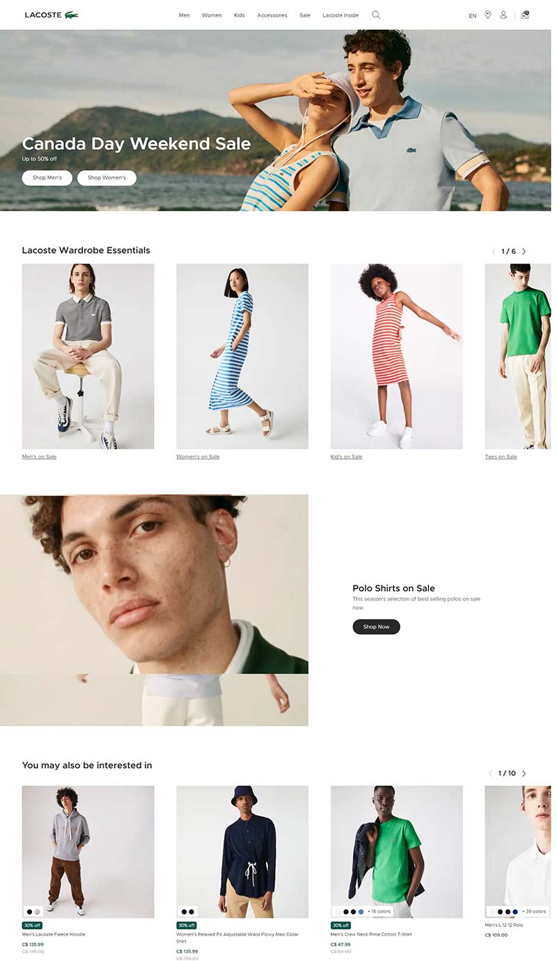 Lacoste CA 法国运动休闲服饰加拿大官网
