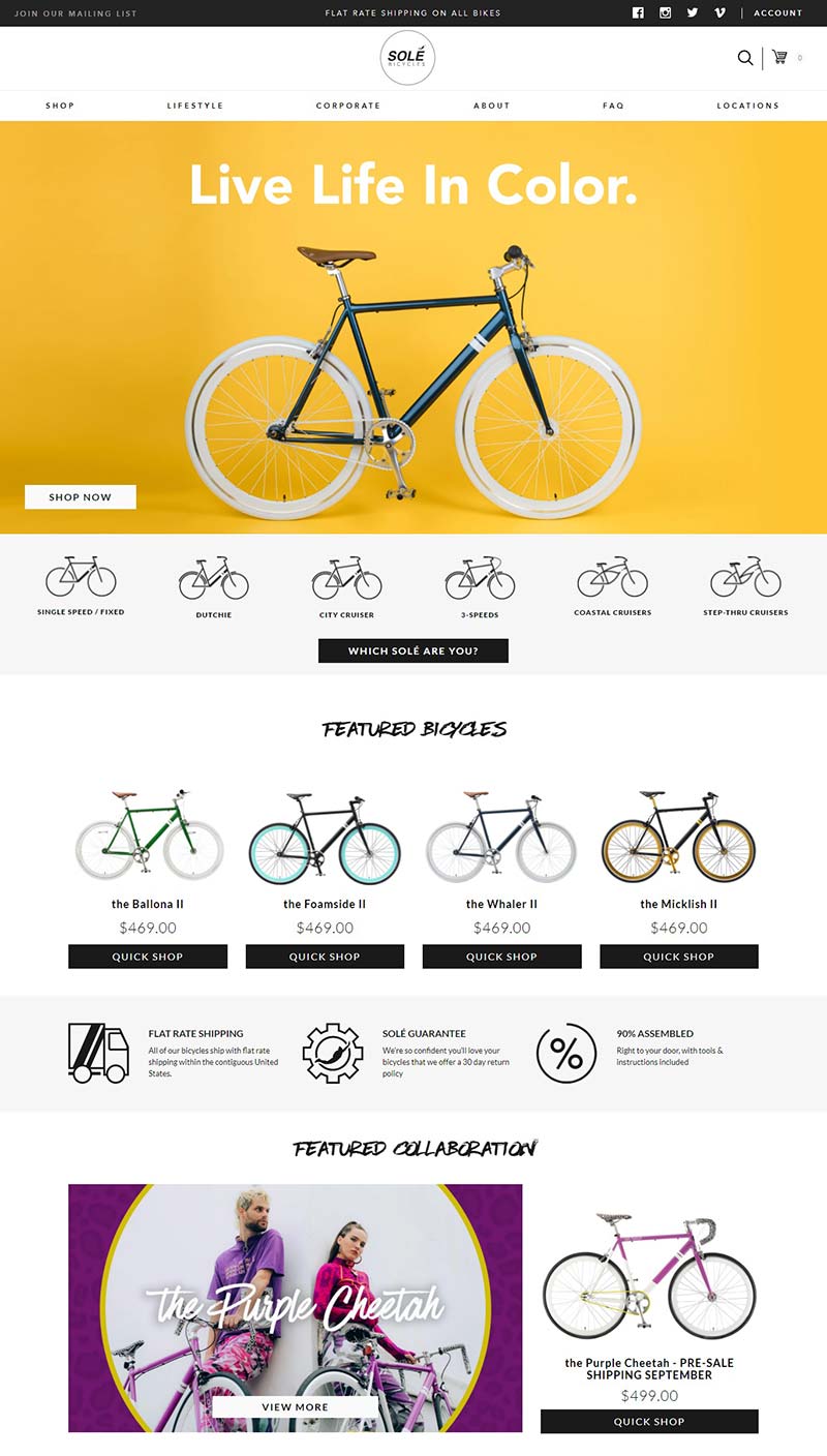 Sole Bicycles 美国自行车装备品牌购物网站